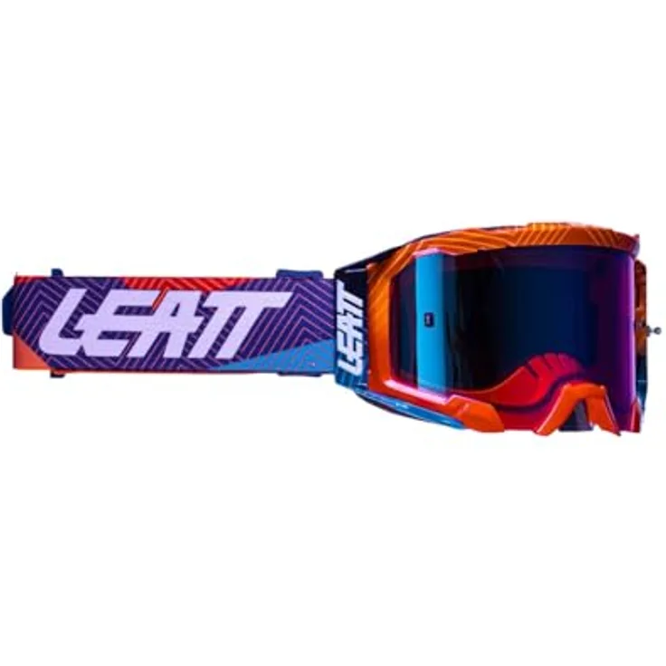 Leatt Velocity 5.5 Iriz-Maske, Skibrille in Neonorange mit 26 % blauem Bildschirm, langlebiges und robustes Material