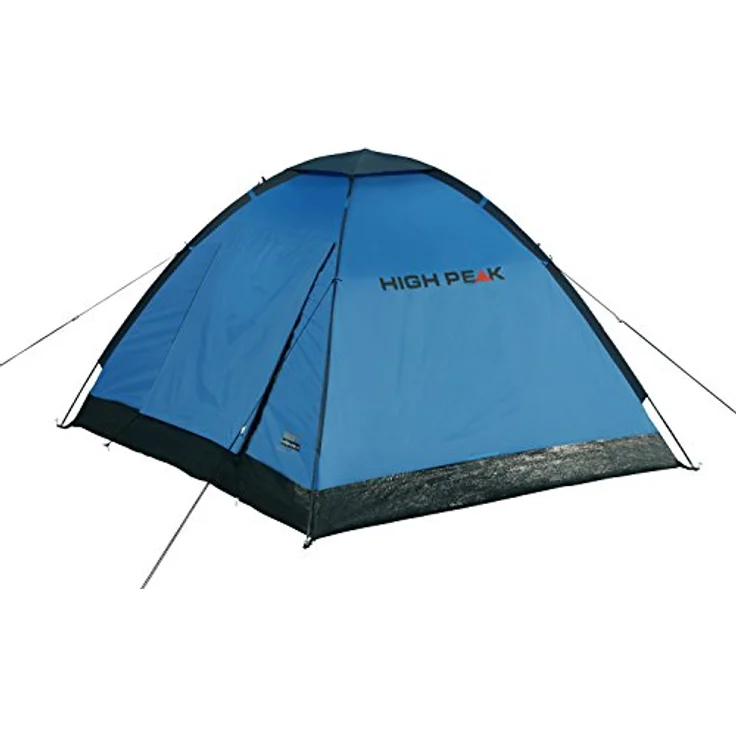 High Peak Kuppelzelt Beaver 3, Campingzelt für 3 Personen, Igluzelt mit Wetterschutz-Dach, Festivalzelt mit Wannenboden, 1500mm wasserdicht, Hochentlüftung, Moskitoschutz, Freistehend, blau – Bild 2
