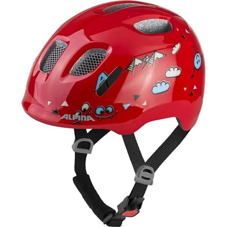 ALPINA Kinder-Helm Ximo 2, Fahrradhelm mit 360° Fitsystem, red smile gloss – Bild 1