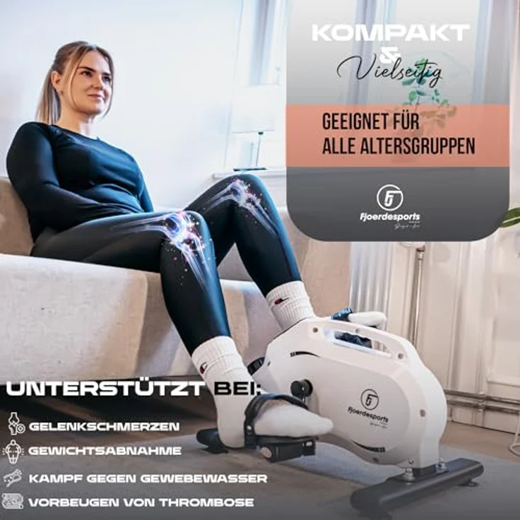Fjoerdesports Professioneller Arm- und Beintrainer | extra leise, gelenkschonend & rutschfest | inkl. Befestigungsgurt | Heimtrainer für Zuhause | Seniorentrainer – Bild 4