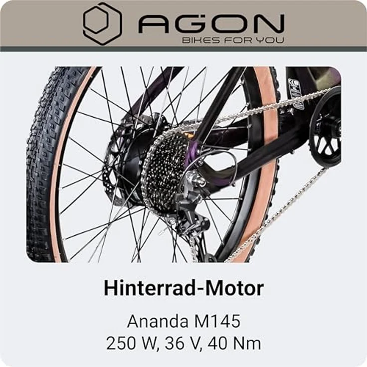 Agon Alpha E Bike Mountainbike Herren oder Damen 27,5 Zoll Pedelec 170 - 190 cm, sunrise black metallic – Bild 8