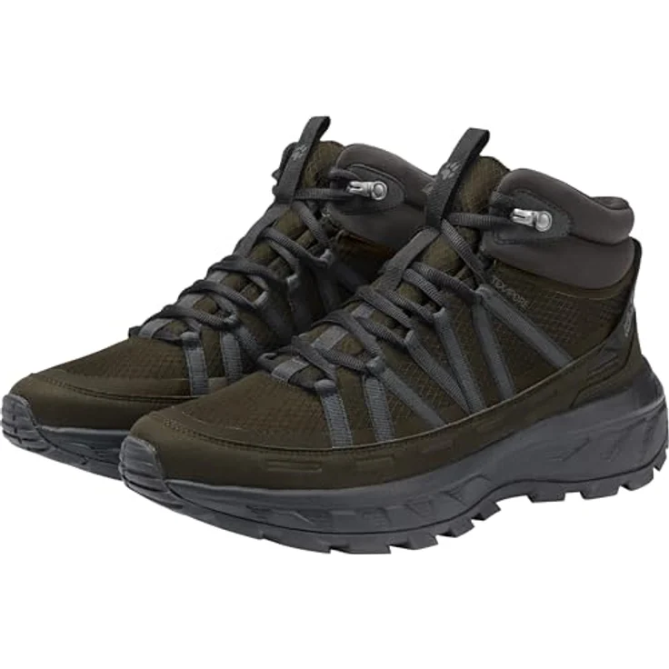 Jack Wolfskin Wild Hike Texapore Mid M Herren Wanderschuhe, wasserdicht und atmungsaktiv, dunkelgrün, Größe 46 – Bild 4