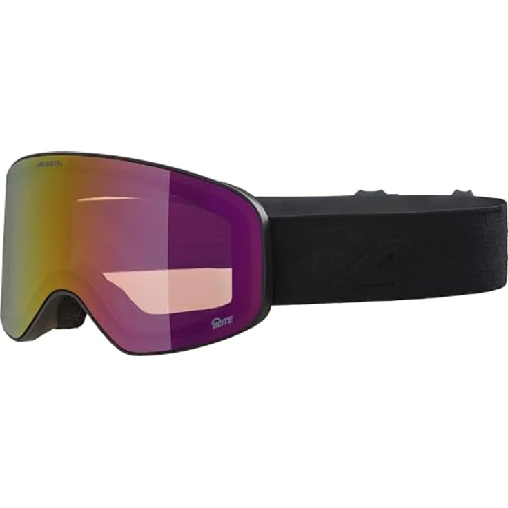 ALPINA FERNIE Q-LITE, Verspiegelte Skibrille für Kinder mit OTG polarisierenden Gläsern, 100% UV-Schutz, black matt/red – Bild 1