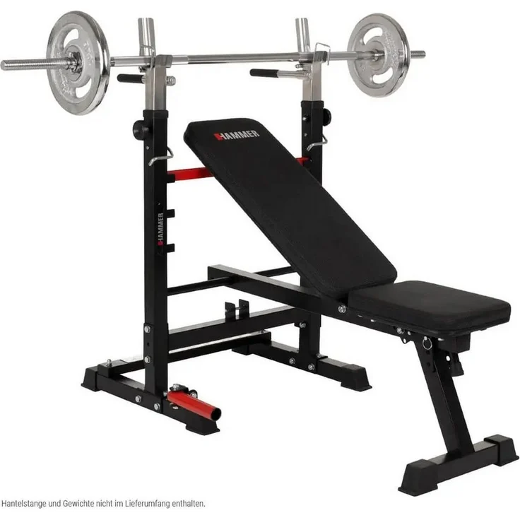 Hammer Trainingsbank Force 4.0 inkl. Rack, klappbare Multifunktionsbank für effektives Home Training, schwarz – Bild 1