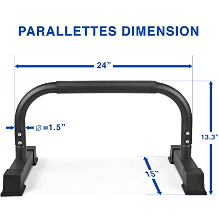 Yes4All Liegestützgriffe aus Stahl-2er-Set Liegestützstangen-Rutschfeste Gummifüße für die Verwendung auf dem Boden-Parallettes-Stangen für Calisthenics-Übungen und Krafttraining für den Oberkörper – Bild 2