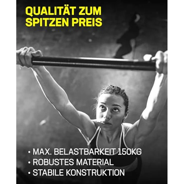 SPORTINATOR® Klimmzugstange zum Einspannen im Türrahmen, belastbar bis 150 kg, kompakt und sicher, Länge 60–102 cm (grün) - Preisvergleich – Bild 4