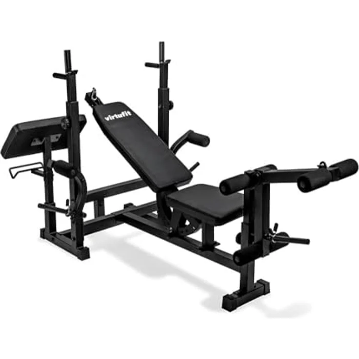 VirtuFit Multifunktions-Hantelbank Deluxe, 220 kg max. Belastung, 7 einstellbare Positionen, Kunstleder und Stahl, vielfältige Trainingsmöglichkeiten – Bild 1