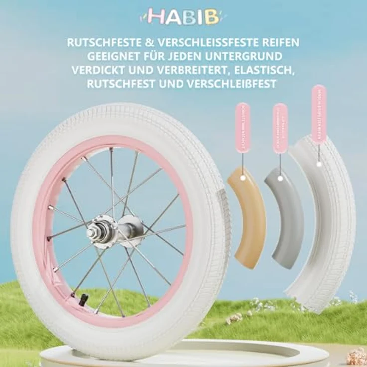 Habib Gruppe Kinderfahrrad, komplettes Set mit Karbonstahlrahmen, höhenverstellbar, pink – Bild 8