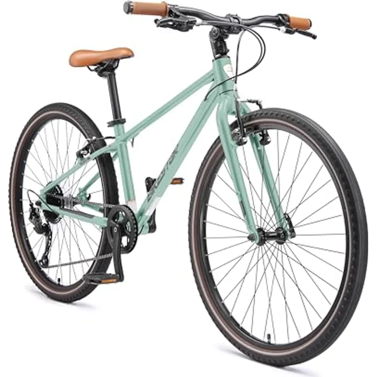 BIKESTAR Leichtgewicht 10 kg City Bike Aluminium | 26 Zoll 9 Gang Shimano Schaltung Ultra Leicht | Grün