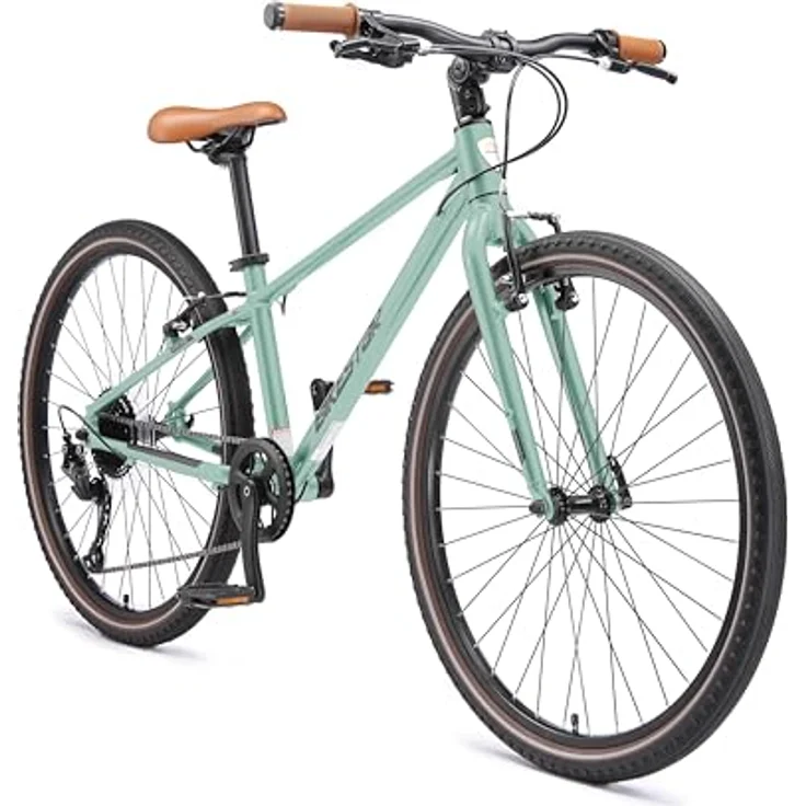 BIKESTAR Leichtgewicht 10 kg City Bike Aluminium | 26 Zoll 9 Gang Shimano Schaltung Ultra Leicht | Grün – Bild 1