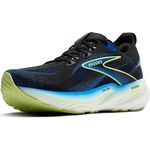 Brooks Glycerin 22 Laufschuhe, Stickstoff-injiziertes DNA Tuned für sanfte Landungen, schwarz/kobalt/neon gelb, Größe 46