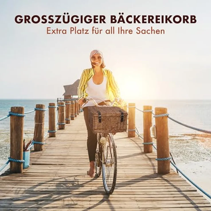 OTTO Fahrradkorb Bäckerkorb, geräumiger Weidenkorb mit Lederriemen, nachhaltig und sicher verstaut – Bild 10