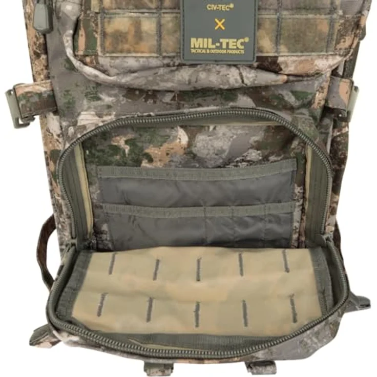 Mil-Tec US Assault Pack Tagesrucksack (36L) • Taktischer Militär Rucksack mit MOLLE-System, gepolsterten Schultergurten und robustem Material, Schwarz – Bild 4