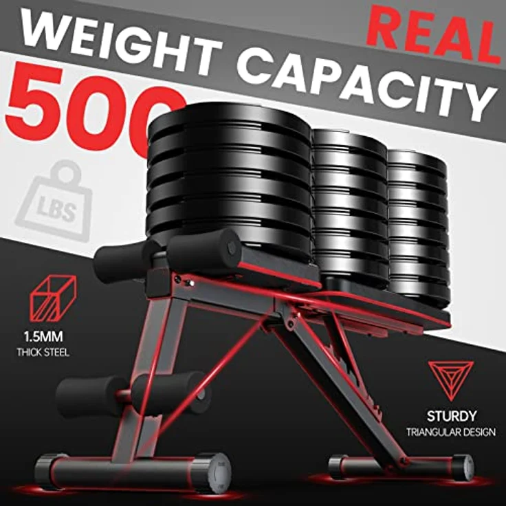 PASYOU Hantelbank Klappbar Verstellbar, Multifunktions Trainingsbank Schrägbank für Ganzkörper-workout，7 in 1 Fitnessbank für zu Hause oder im Fitnessstudio, 230kg Gewichtskapazität – Bild 3