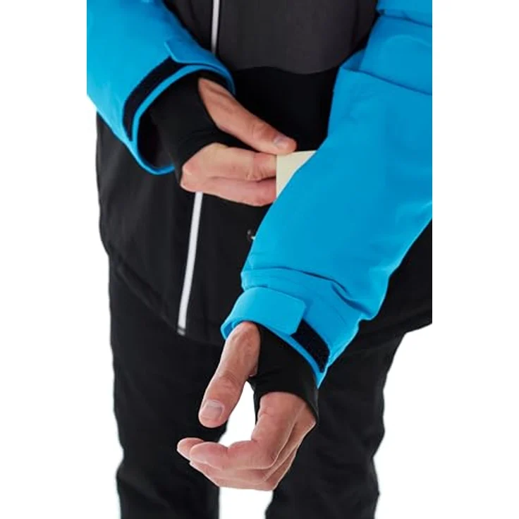 KILLTEC KSW 45 MN SKI JCKT, atmungsaktive und wasserdichte Skijacke mit 10.000 mm Wassersäule, Colourblock Design, schwarz blau, XXL – Bild 6