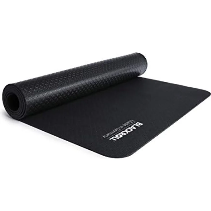 Blackroll Yogamatte 5 mm, rutschfeste Trainingsunterlage mit optimaler Dämpfung, schwarz – Bild 1