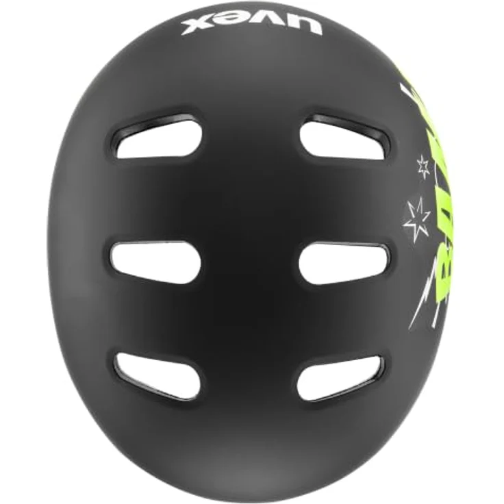 Uvex kid 4 style bam, Fahrradhelm für Kinder, schlagfeste ABS-Hartschale, schwarz-lime matt, Größe 55-58 – Bild 5