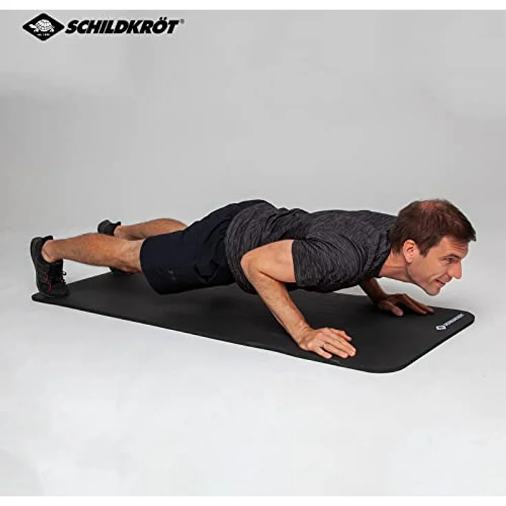 Schildkröt Fitnessmatte 15mm, Schwarz, 180 x 61cm - Synthetikkautschuk, inkl. Transport-Gurtband – Bild 3