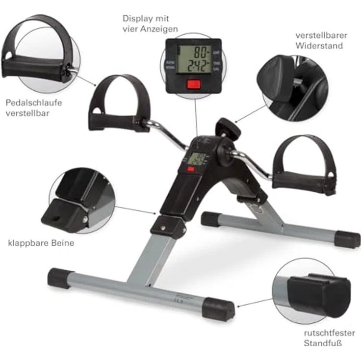 Sport-Tec Arm- und Beintrainer move 3.0, klappbarer Mini Heimtrainer mit Display und stufenlosem Widerstand – Bild 3