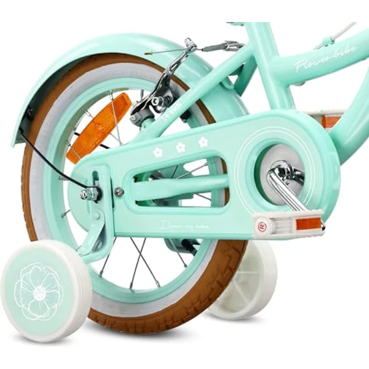 Sun Baby Flower Retro Kinderfahrrad 14 Zoll mit Schubstange, Mint, bis 50 kg belastbar – Bild 8