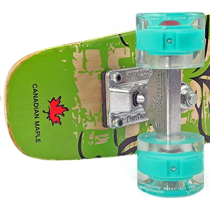FunTomia Mini-Board Cruiser Skateboard 57cm, 7-lagiges kanadisches Ahornholz, ABEC-9 Kugellager, wählbare Farben und LED-Rollen – Bild 5