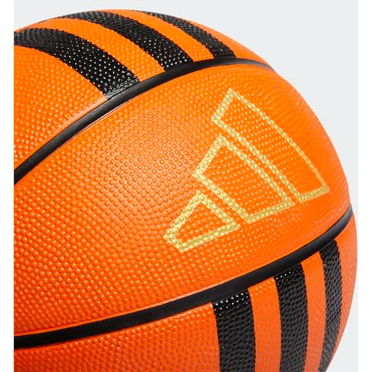 adidas Unisex 3-Stripes Rubber X3 Basketball, strapazierfähig in Natural/Black/Gold Metallic, Größe 7 – Bild 3