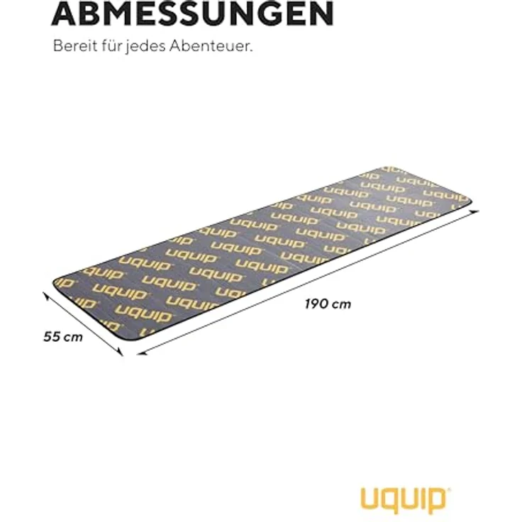 Uquip Isomatte Flexy 190, ultraleichte wasserdichte Campingmatte in Silber/Grau, schmutzabweisend & aluminiumbeschichtet zum Schutz vor Kälte & Nässe, ideal für Camping, Wandern & Festivals – Bild 4
