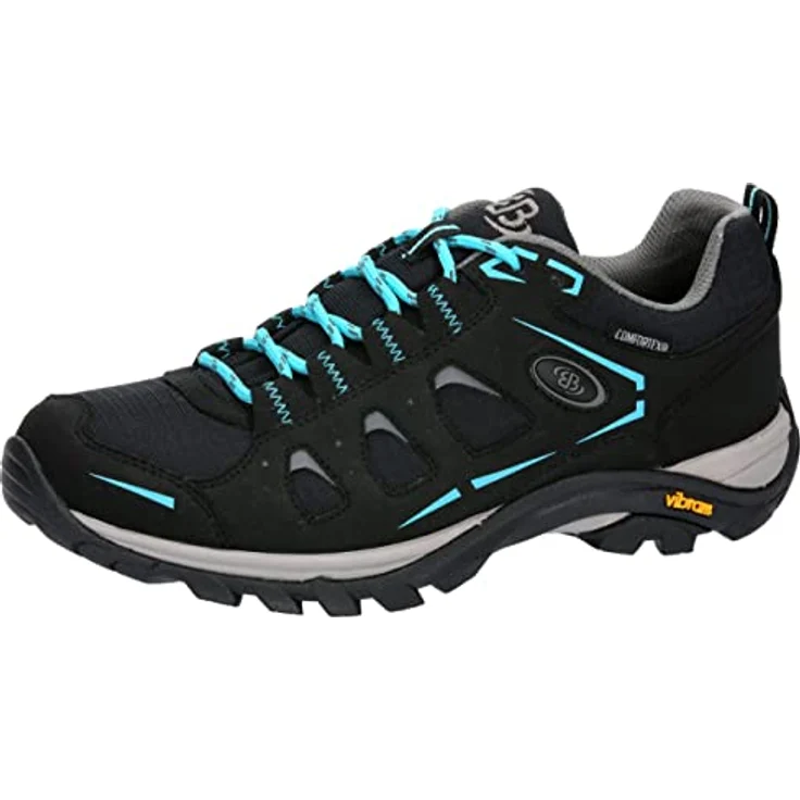 Brütting Outdoorschuh Mount Frakes Low 37, Damen-Wanderschuh mit rutschfester Vibram-Laufsohle und individueller Schnürung, Schwarz – Bild 1