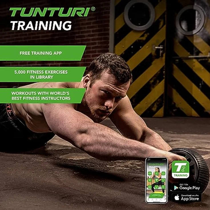 Tunturi Bauchmuskeltrainer, Trainingsrad für Bauchmuskeln, Training für Oberkörper und Gleichgewicht, Ab Roller – Bild 4