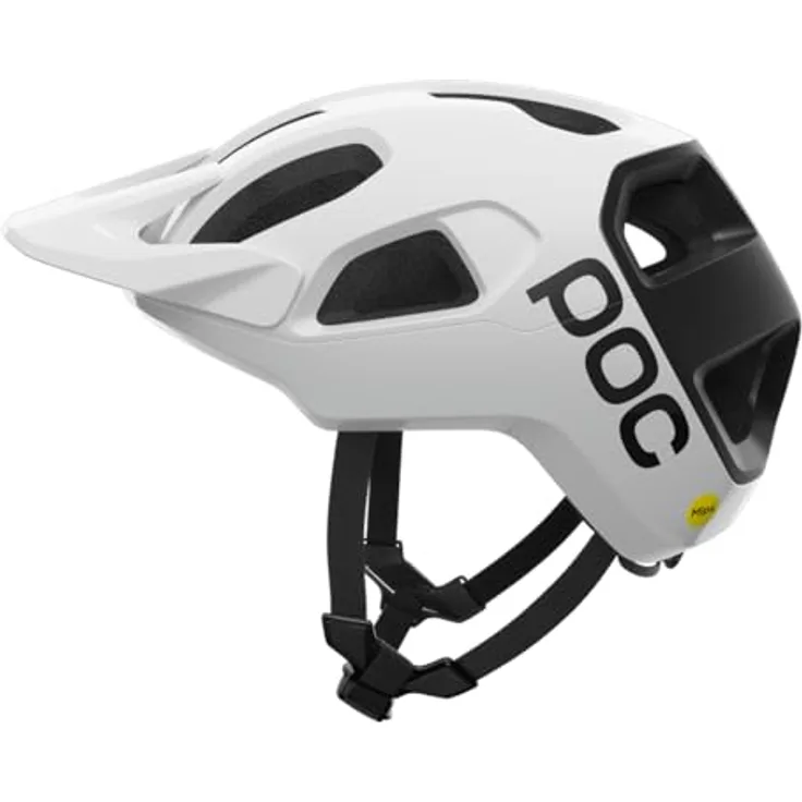 POC Cularis MIPS, Ultraleichter Trail- und XC-MTB-Helm mit MIPS Air Node, Breakaway-Visier, 360° Passform und Fidlock®-Magnetverschluss, schwarz