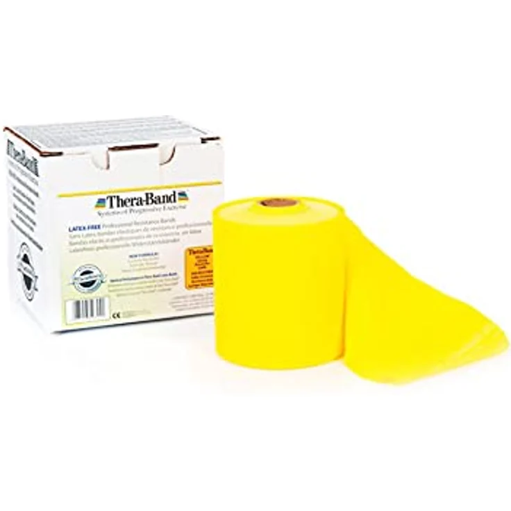THERABAND Latexfreies Übungsband, 22,85 m Gelb | Leicht, Puderfrei und Geruchlos – Bild 1