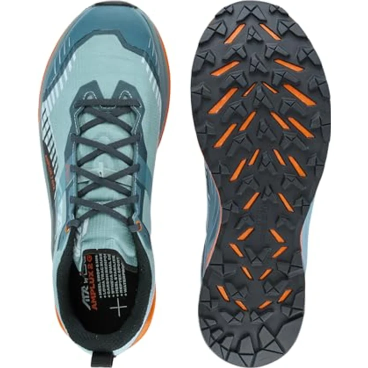 Lowa AMPLUX 2 GTX Herren Halbschuh, wasserdicht mit GORE-TEX-Membran, rauchblau/orange, Größe 9 – Bild 7