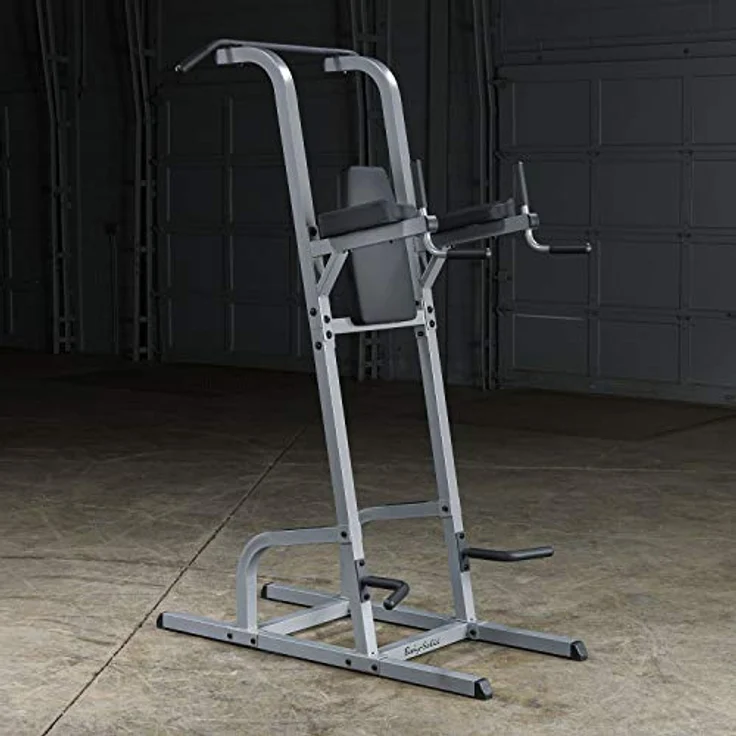 Body-Solid Klimmzug- und Dipstation, robuste Stahlkonstruktion, Farbe: weiß/ schwarz – Bild 2