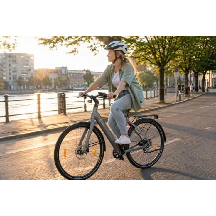 SachsenRAD C3V Roma II, 28" Ultraleicht E-Bike mit Riemenantrieb, 6km/h Schiebehilfe, KI-Unterstützung, für Damen/Herren, Grau – Bild 8