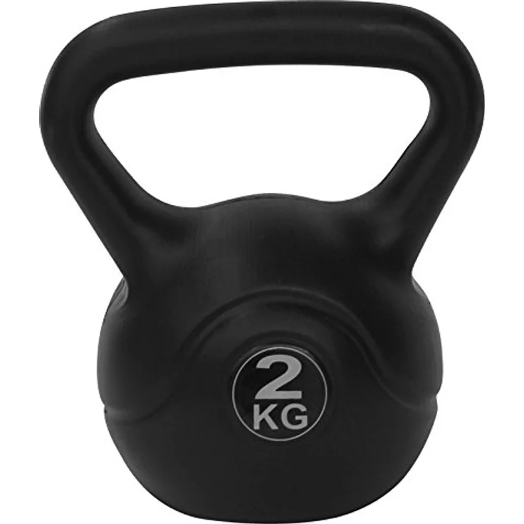 Tunturi Kugelhantel, Kettlebell, PVC mit Sand gefüllt, 2 kg – Bild 1