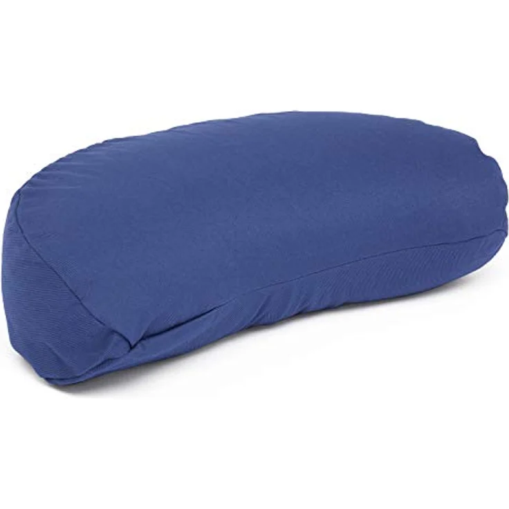 Bodhi Meditationskissen Halbmond | Yogi MOND ECO | Bezug aus 100% Bio-Baumwolle | Yogakissen halbmondförmig mit Buchweizenfüllung | Halbmondkissen für Yoga & Meditation | dunkelblau – Bild 1