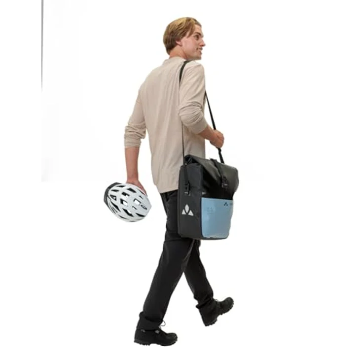 Vaude Aqua Back Single, 24 l Gepäckträgertasche, wasserdicht, recycelte Materialien, anpassbarer Rollverschluss, Fittingsystem QMR 2.0 – Bild 7
