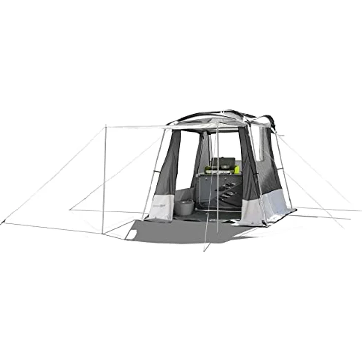 Brunner Multifunktionales Küchen- und Materialzelt mit Stahl- und Fiberglasrahmen, großen Fenstern und hochrollbarer Eingangstür – Bild 1