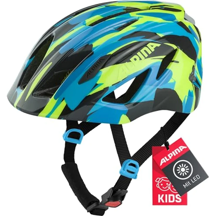 ALPINA PICO FASH Fahrradhelm, Beleuchtet, Leicht, Bruchfest mit Fliegennetz und Lüftungsöffnungen – Bild 1