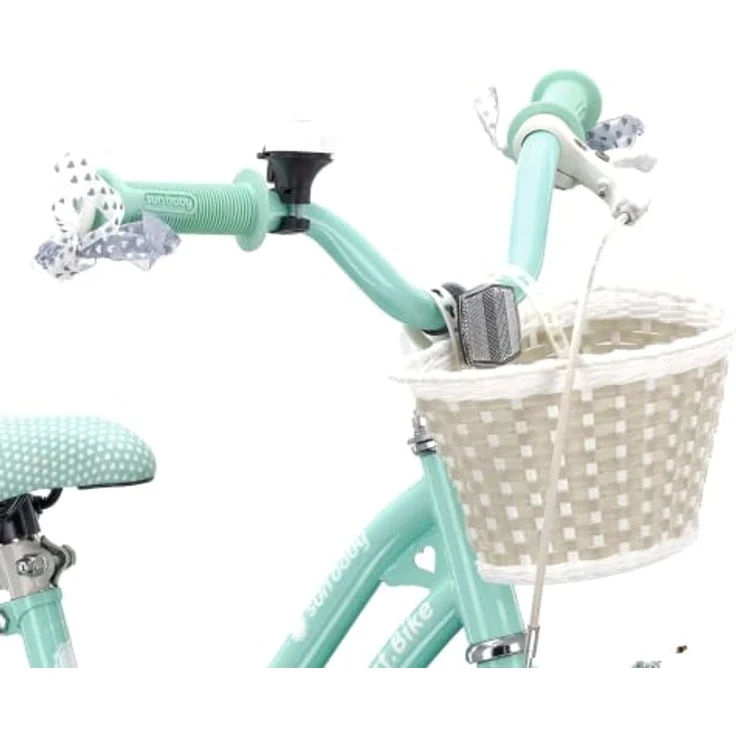 Sun Baby Heart Bike, 14 Zoll Mädchenfahrrad mit Schubstange, Mint, für Kinder bis 50 kg – Bild 3