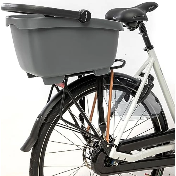 New Looxs Clipper, Velokorb mit 28 l Volumen, aus recyceltem Kunststoff, einfach zu reinigen, für Hunde und Einkäufe – Bild 3