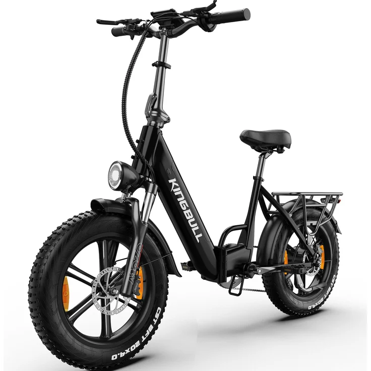 VANKEL Kingbull E-Bike Cityrad, 648Wh Elektrofahrrad mit 250W Heckmotor, 20"x4.0" Reifen, Shimano 7-Gang-Schaltung, abnehmbarer 48V 13.5Ah Akku, bis zu 100 km Reichweite, inklusive Beleuchtungsset