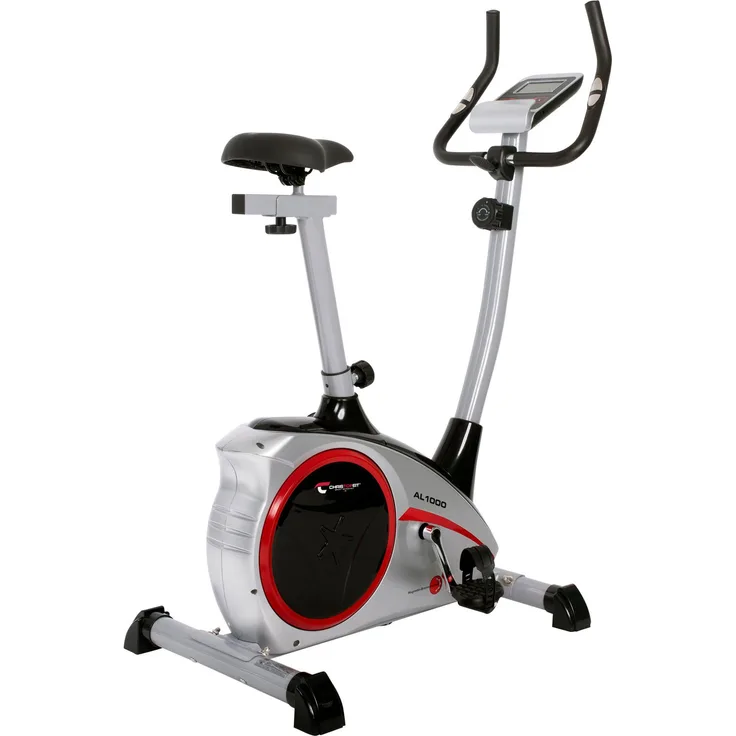 Christopeit Sport AL 1000, Heimtrainer Ergometer mit magnetischem Bremssystem, 9 kg Schwungmasse, 8-stufige Widerstandseinstellung, verstellbarer Sattel und Lenker, silber