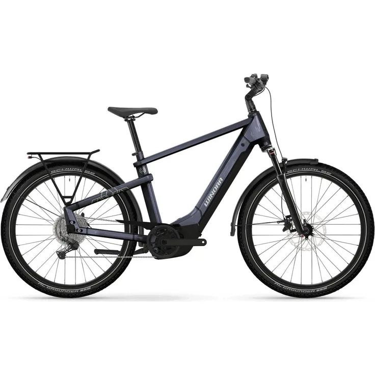 Winora Yakun X10E, Trekking E-Bike mit Bosch Performance CX Motor und 600 Wh Akku, night purple