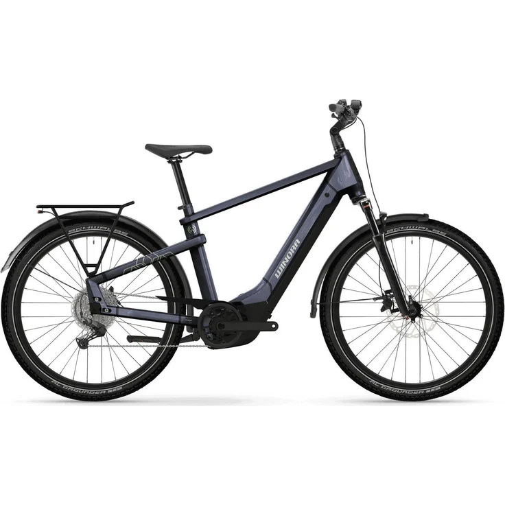 Winora Yakun X10E HIGH, E-Trekkingbike mit Bosch Performance CX Motor, 600 Wh Akku, 10-Gang-Schaltung, hydraulische Scheibenbremsen, Nachtlila