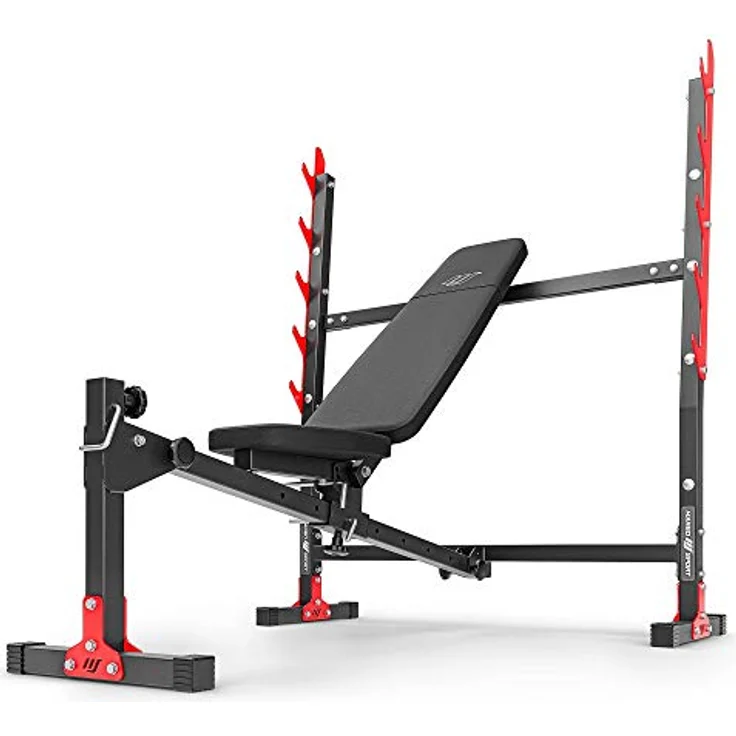 Marbo Sport Verstellbare Hantelbank mit Hantelablage MH-L107 2.0 | Made in EU, 7-fach verstellbare Rückenlehne, Curl Pult & Latzug kompatibel, klappbar – Bild 2