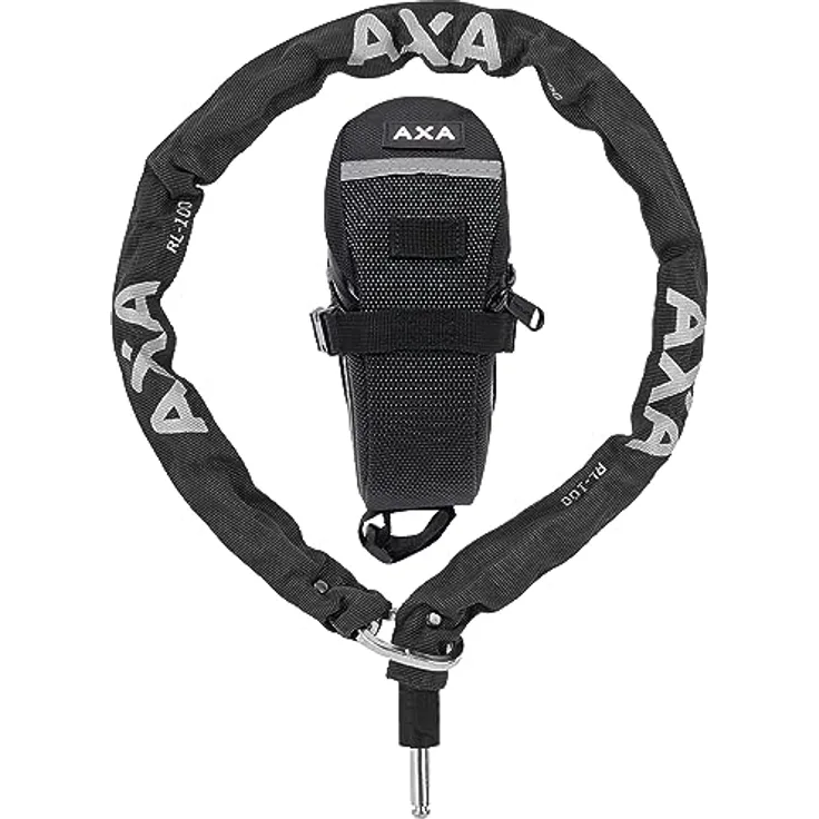 AXA RLC 100 Fahrradschloss, Sicherheitsstufe 15, 10 mm dicke Bolzen, 100 cm Länge, Schwarz, Unisex