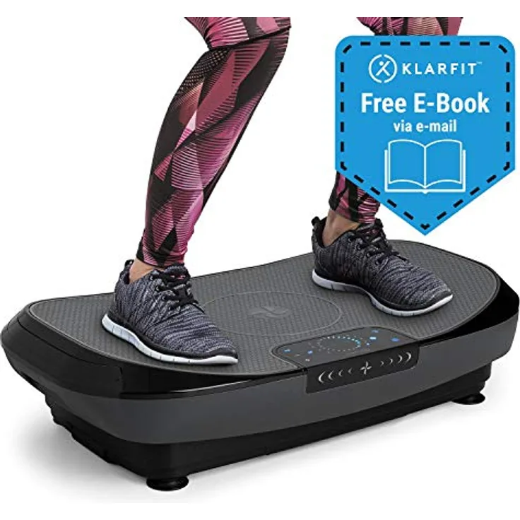 Klarfit Vibe 4DX Pro Vibrationsplatte mit 4 Bewegungsmodi, 20 Geschwindigkeiten, grau schwarz