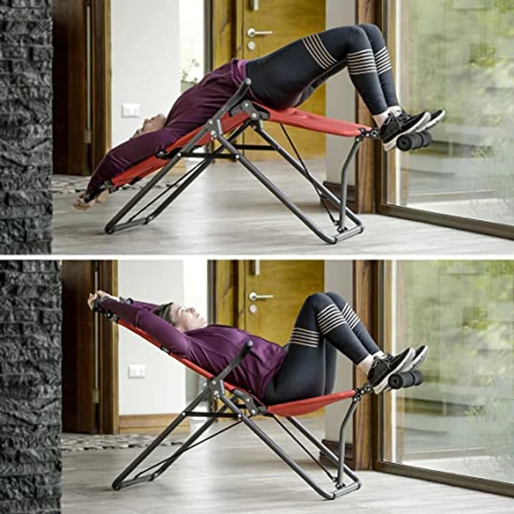 Mediashop Back Lounge - Inversions-Rücken-Trainer - Inversionsbank - Streckung der Wirbelsäule - bis zu 110 kg dynamisch & 250 kg statisch belastbar - integrierte Massagerollen – Bild 2