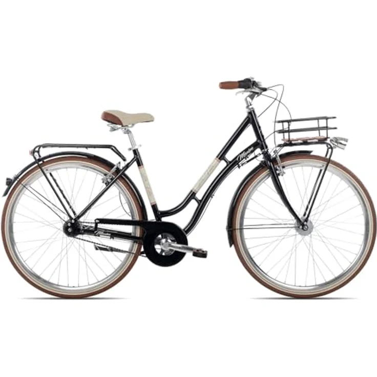 Maxim La Vita Nexus Damenfahrrad 28 Zoll 7 Gang Citybike aus Aluminium, schwarz, 55 cm Rahmen, 28 Zoll Laufrad – Bild 1